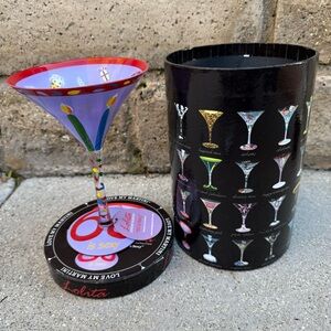 NIB Lolita Love My Martini 60 is Sexy Hand-painted Glass Red and Purple Accents